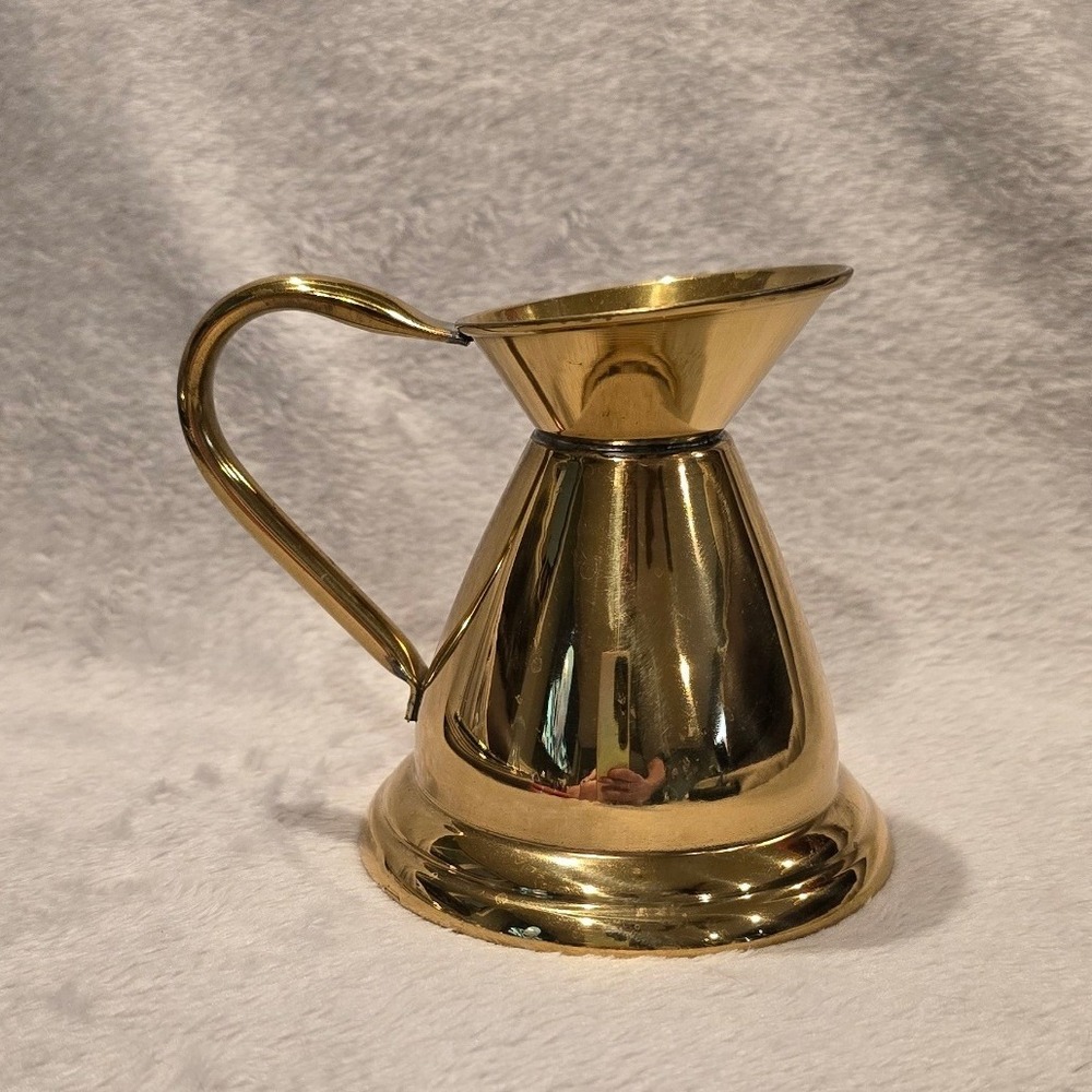 Vintage House of Global Art Solid Brass Pitcher England Decorative Gold MCM - Picture 4 of 6